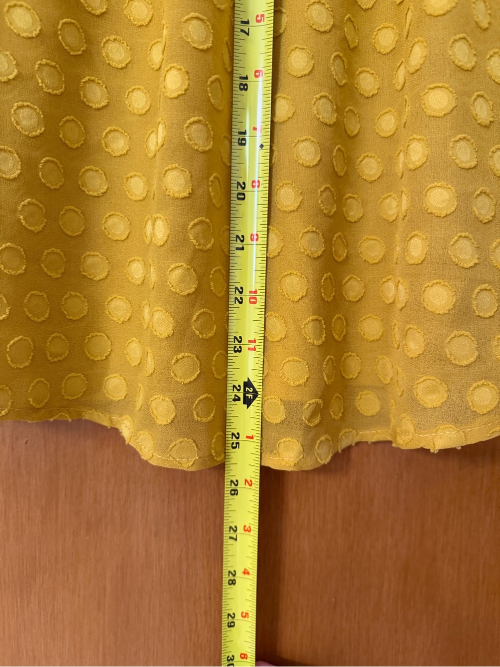 Skies Are Blue Mustard Dot-Sleeve Puff Long-Sleeve Top - Picture 6 of 8